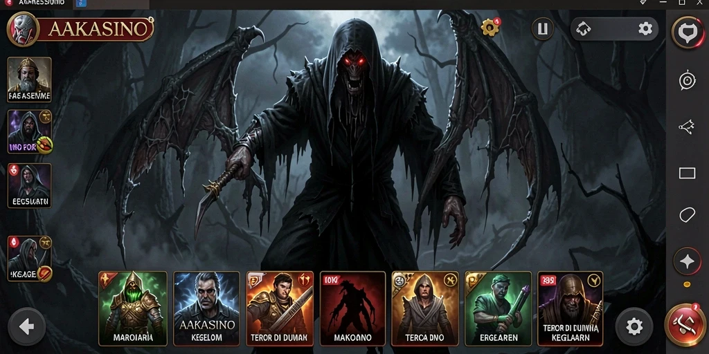 Screenshot AAKASINO menunjukkan gameplay yang penuh ketegangan dan suasana menyeramkan.