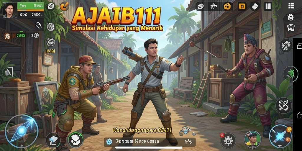 Tampilan gameplay menarik dalam AJAIB11 menunjukkan dunia virtual yang mendetail.