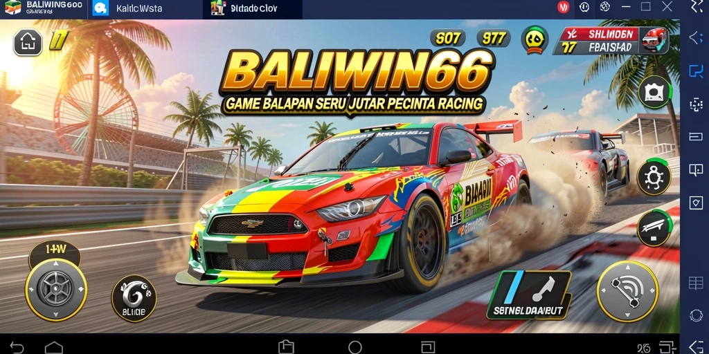 Screenshot gameplay BALIWIN66 yang menampilkan aksi balapan cepat.