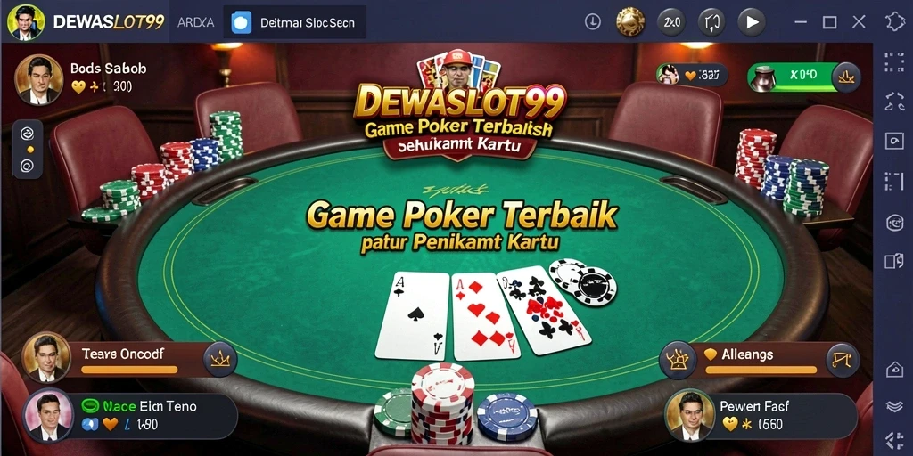 Tampilan gameplay Poker yang mendebarkan di DEWASLOT99.