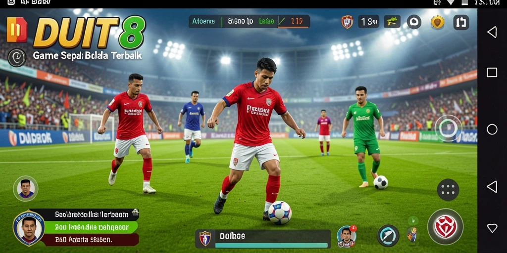Tampilan seru dari gameplay <strong>DUIT8</strong> saat pertandingan sepak bola berlangsung.