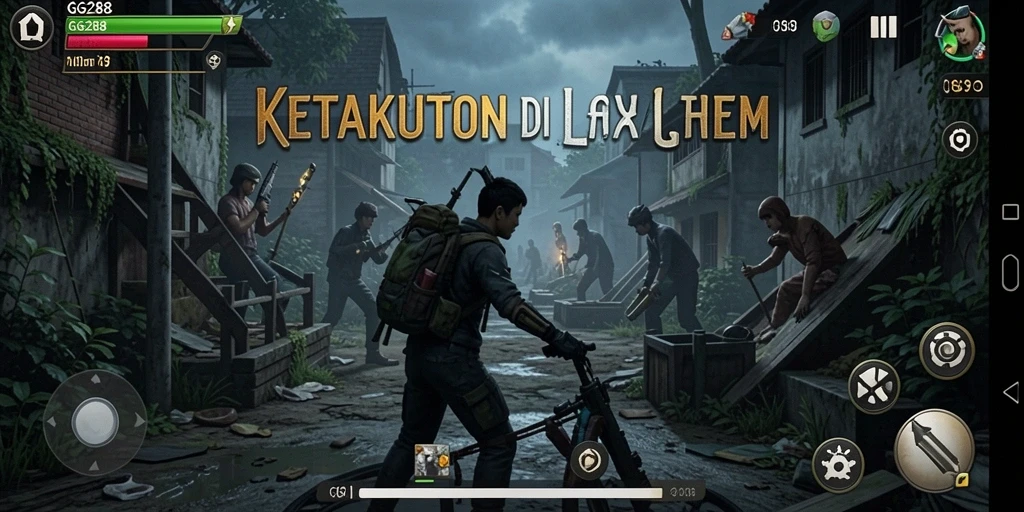 Screenshot gameplay GG288 menampilkan suasana Horror yang mencekam.