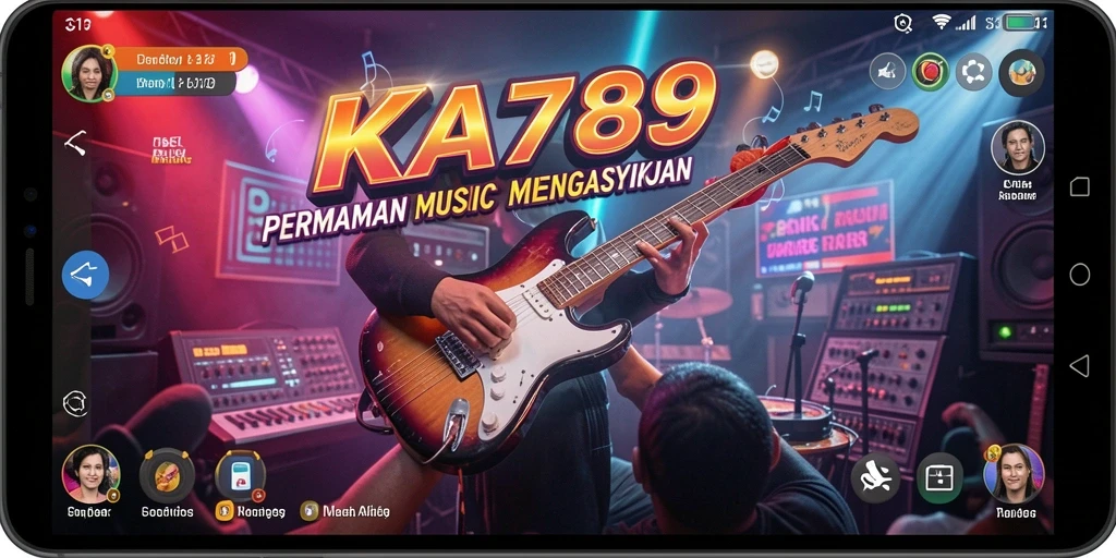 Tangkapan layar KA789 menampilkan gameplay yang penuh semangat dan interaksi musik.