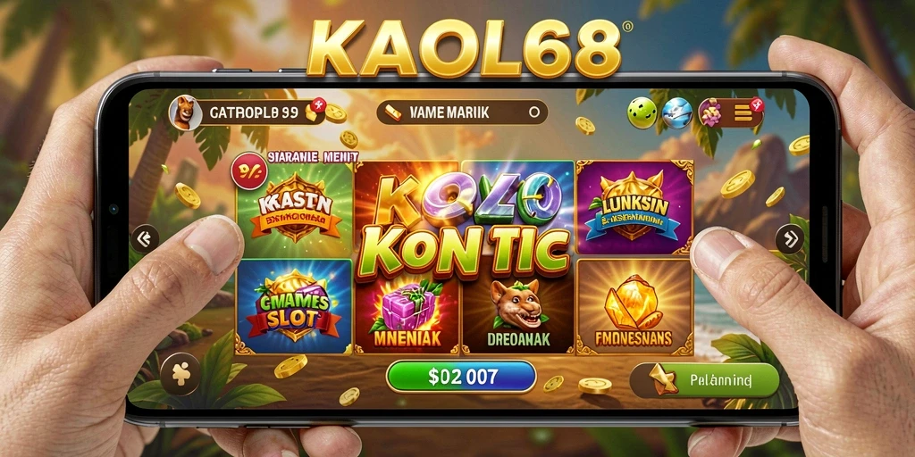 Screenshot gameplay KAOL68 menampilkan putaran slot yang penuh warna.