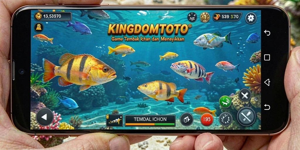 Tampilan gameplay KINGDOMTOTO yang menakjubkan saat menembak ikan.