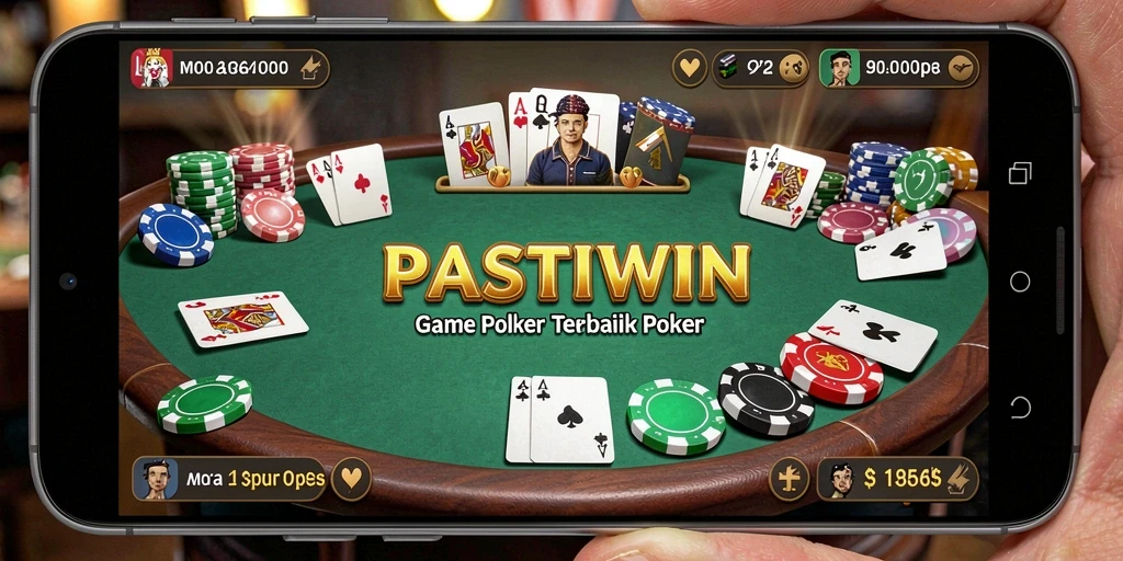 Tampilan gameplay Poker yang mendebarkan di PASTIWIN.