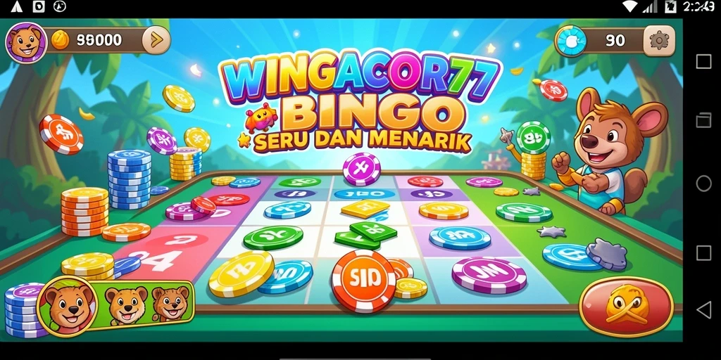 Tampilan antarmuka <strong>WINGACOR77</strong> yang menarik dan gameplay Bingo yang seru.